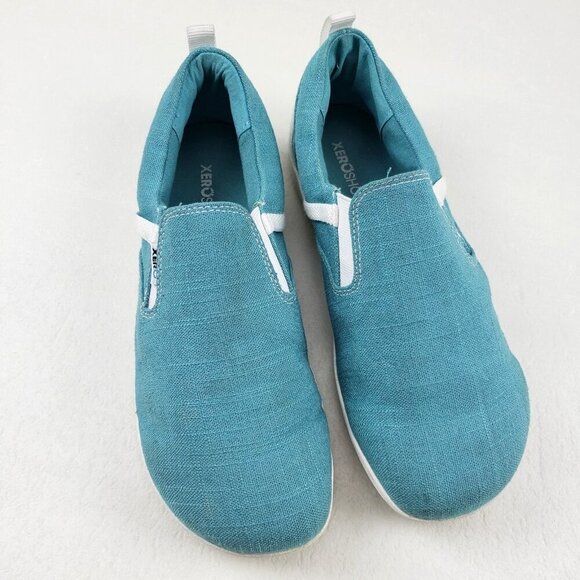 Xero Shoes Aptos Slip On Shoe Women 10 Turquoise Barefoot Minimalist Hemp Casual - Picture 1 of 13